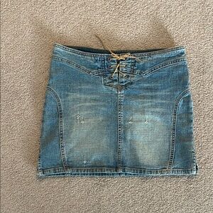 Vintage Rampage Denim Lace-Up Skirt mid rise